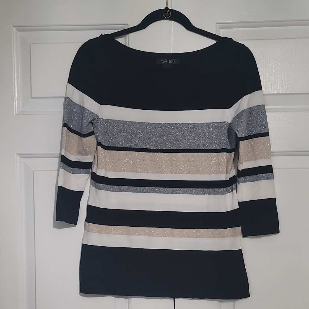 White House Black Market Black Top with Subtle Texture